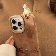 Load image into Gallery viewer, ins three-dimensional cat is suitable for iphone16 iPhone case 17pro max Apple 15 hairball rope 13 suede.