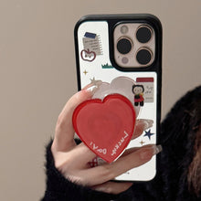 Load image into Gallery viewer, ins Korean cartoon suitable for 16 Apple 17Pro Max mobile phone case iphone14 mirror 13 love bracket 15