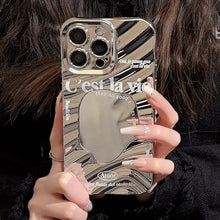 Load image into Gallery viewer, Minimalist English iPhone17promax iPhone case 14 Personality and high-end sense 11 Mirror 13 Electroplating 16 Hard