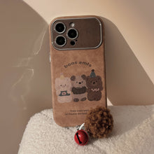 Load image into Gallery viewer, Autumn and winter cartoon small animals for iphone16 mobile phone case apple 15promax suede 14 hairball rope 17