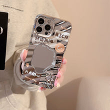 Load image into Gallery viewer, Make a fortune and good luck text applicable iPhone17pro mobile phone case max Apple 14 electroplated mirror 13 generation hair 16 hard