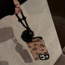 Load image into Gallery viewer, Sweet and cool leopard print cherry for iphone16 apple 17 mobile phone case 15promax suede 14 plush rope 13