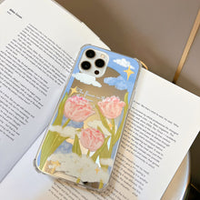 Load image into Gallery viewer, ins Literary Tulip iphone17 Apple 16 Mobile Phone Case 15Promax Silicone 11 Makeup Mirror X Applicable
