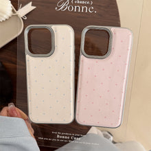 Load image into Gallery viewer, Korean simple polka dot Apple 16 mobile phone case 17promax leather 15 for iPhone13 personality 14 couples