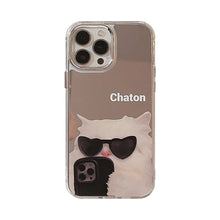 Load image into Gallery viewer, Sunglasses cool cat iPhone17 is suitable for 16promax Apple mobile phone case 11 niche funny 12 mirror 15 generation