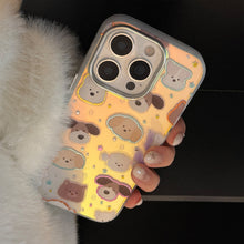 Load image into Gallery viewer, Gilt puppy head for iphone17 mobile phone case 17Promax laser 16 electroplating 14 fun 13 hard 15