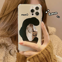 Load image into Gallery viewer, ins cream smiley face applies to 17pro max apple iphone15 mobile phone case 11 makeup mirror 16 anti-drop 14 hard
