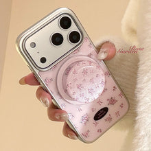 Load image into Gallery viewer, Gilt crushed flower applies to Apple 17promax mobile phone case 15 magnetic suction bracket iphone16 electroplating 14 Huawei