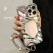 Load image into Gallery viewer, Color butterfly iPhone15 iPhone case 17 premium sense 11 mirror 13promax for 16 lanyard hard