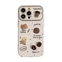 Load image into Gallery viewer, Ink splashing three-dimensional coffee bear is suitable for Apple 16ProMax mobile phone case iphone15 leather 17 generation 11 cute