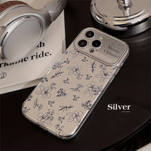 Load image into Gallery viewer, Sketch flower for iphone16 iPhone 15 mobile phone case 13promax silver leather 17 premium sense 12 Korean