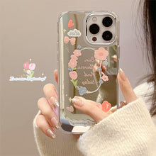 Load image into Gallery viewer, Fresh small floral iphone17 Apple 16Promax mobile phone case 15 silicone 11/12 makeup mirror X