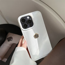 Load image into Gallery viewer, Light luxury camellia for Apple 16 mobile phone case iPhone17promax solid color lychee pattern 11 autumn and winter 13 hard