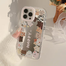 Load image into Gallery viewer, Mirror ins cute cat suitable for 16Pro Max Apple 15 mobile phone case iPhone17 Korean 12 lanyard 11