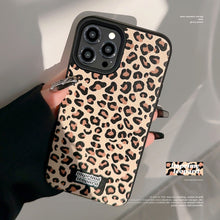 Load image into Gallery viewer, Maillard leopard print iPhone case iPhone16 autumn and winter 17 for 14 leather print 15promax autumn and winter personality