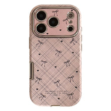Load image into Gallery viewer, Applicable to Apple 17promax mobile phone case iphone16 leather plaid bow 15 retro 13 soft 12 all-inclusive