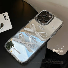 Load image into Gallery viewer, Mirror surface is suitable for Apple 16Pro mobile phone case max three-dimensional pearl bow iphone15 temperament 13 anti-drop 17