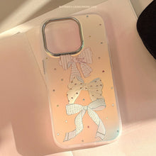 Load image into Gallery viewer, Gilt applicable iphone15Promax mobile phone case 16 color polka dot bow 13 sweet 17 anti-drop laser