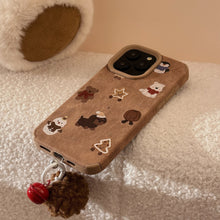 Load image into Gallery viewer, ins suede cartoon sausage for iphone16 iPhone case 17pro max bracket 14 plush rope 13