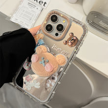 Load image into Gallery viewer, Cookie bear holder for 16ProMax Apple 15 mobile phone case iPhone17 mirror 12 hand strap 11