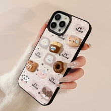 Load image into Gallery viewer, Cute bear Apple 16 mobile phone case 17promax leather pattern 15 suitable for iPhone13 three-dimensional biscuits 11 autumn