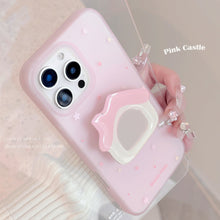 Load image into Gallery viewer, ins wind pink cabin mirror bracket for iphone15pro max apple 16 mobile phone case 13 niche 17