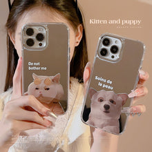 Load image into Gallery viewer, Niche cute mask cat and dog 16 for iPhone17promax Apple 11 couple 15 mirror phone case 12