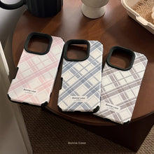 Load image into Gallery viewer, Korean ins leather pattern rhombus for iphone16 apple 17pro max mobile phone case british style 14 advanced 13