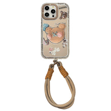 Load image into Gallery viewer, Cookie bear holder for 16ProMax Apple 15 mobile phone case iPhone17 mirror 12 hand strap 11