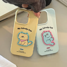 Load image into Gallery viewer, Fun color cat iphone16 mobile phone case apple 15promax for 17 anti-drop 14 three-dimensional 13 creative