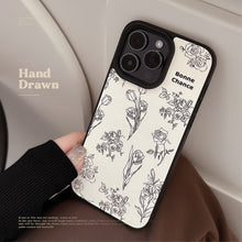 Load image into Gallery viewer, Lambskin Apple 15 mobile phone case 17promax Camellia Rose 11 for iPhone16 Art Premium 12