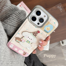 Load image into Gallery viewer, ins sweet girl puppy apple 16 mobile phone case 17pro max cortical three-dimensional application iPhone15 anti-drop 14 hard