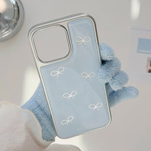 Load image into Gallery viewer, Gilt ins blue bow 16pro max mobile phone case iphone15 Epoxy 17 suitable for Huawei P70pro hard