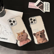 Load image into Gallery viewer, Niche cute mask cat and dog 16 for iPhone17promax Apple 11 couple 15 mirror phone case 12