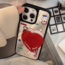Load image into Gallery viewer, ins Korean cartoon suitable for 16 Apple 17Pro Max mobile phone case iphone14 mirror 13 love bracket 15