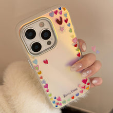 Load image into Gallery viewer, Gilt rainbow love for iphone16Promax mobile phone case 17 dopamine color 13 laser 14 anti-drop