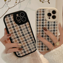 Load image into Gallery viewer, Xiaoxiangfeng iphone16 Apple 17 mobile phone case 11 retro 15pro max knitted 12 thousand bird grid Xs applicable