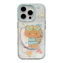 Load image into Gallery viewer, Stereo cartoon iPhone17promax Apple 16 mobile phone case, black cat suitable for 14 folding mirror 13 soft