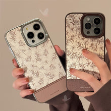 Load image into Gallery viewer, Ins Sketch Flower iPhone 16 Case 17Pro Max Leather 15 For iPhone13 Retro 11 Hard Case
