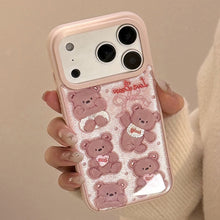 Load image into Gallery viewer, Gilt Apple 17promax mobile phone case 16 Epoxy 13 for iPhone15 pink bear doll Huawei Samsung
