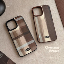 Load image into Gallery viewer, Medieval ins plaid Apple 16 mobile phone case 17pro max leather 15 for iPhone13 Maillard 11