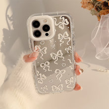Load image into Gallery viewer, Mirror bow for 17ProMax Apple 16 mobile phone case iPhone15 temperament princess style 11 transparent 12