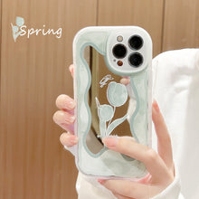 Load image into Gallery viewer, Cold wind temperament floral iphone16pro max mobile phone case 15 Apple 11 makeup mirror XR suitable for 14pro