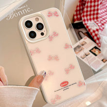 Load image into Gallery viewer, Gilt red plaid bow iPhone17 phone case Apple 14 for 16promax glass hard 13 sweet