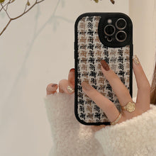 Load image into Gallery viewer, Xiaoxiangfeng iphone16 Apple 17 mobile phone case 11 retro 15pro max knitted 12 thousand bird grid Xs applicable