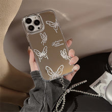 Load image into Gallery viewer, Mirror surface is suitable for Apple 15 Pro mobile phone case max advanced butterfly iphone16 temperament 13 anti-drop 11 chain 17