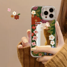 Load image into Gallery viewer, Hanfeng flower smiley face applies to iphone16 iPhone case 17Promax silicone 11 makeup mirror X/15