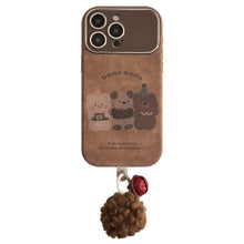 Load image into Gallery viewer, Autumn and winter cartoon small animals for iphone16 mobile phone case apple 15promax suede 14 hairball rope 17
