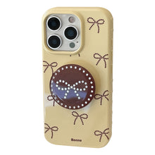Load image into Gallery viewer, Gilt polka dot bow holder Apple 17 mobile phone case iphone16promax is suitable for 14 personalities 16 all-inclusive.