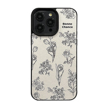 Load image into Gallery viewer, Lambskin Apple 15 mobile phone case 17promax Camellia Rose 11 for iPhone16 Art Premium 12